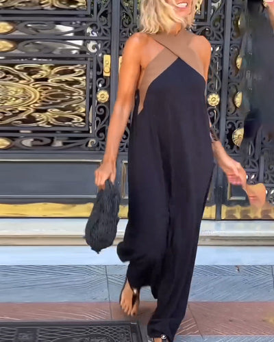 SIENNA | Elegante Jurk met Ontblote Rug en Modekruis Hals