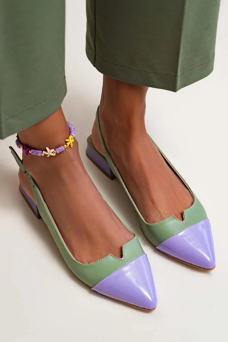 VITTORIA | Elegante ballerina's met punt en bicolore details voor een verfijnde stijl