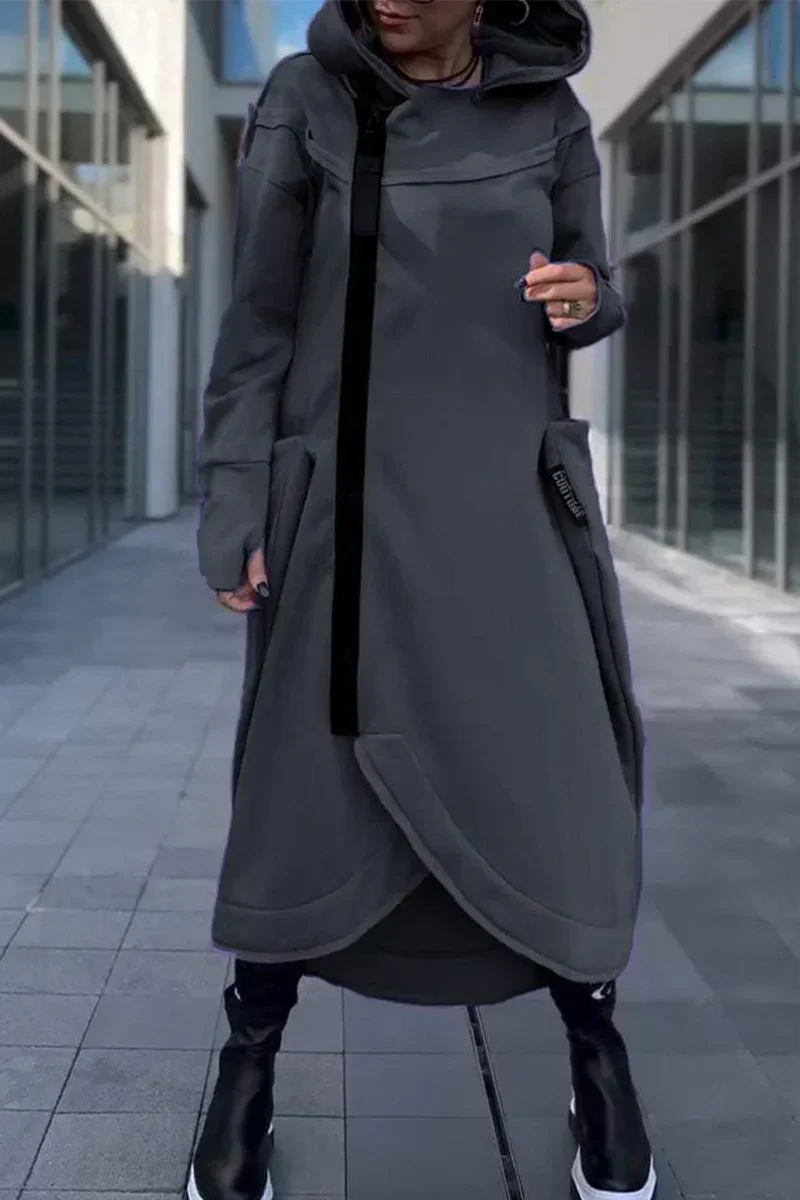 MANA™ | LANGE HOODIE MET RITSLUITING IN LICHTE EN ADEMENDE STOFFEN