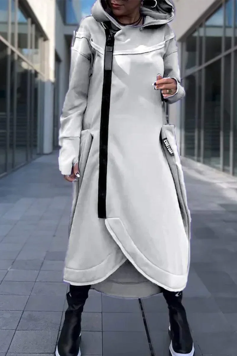 MANA™ | LANGE HOODIE MET RITSLUITING IN LICHTE EN ADEMENDE STOFFEN