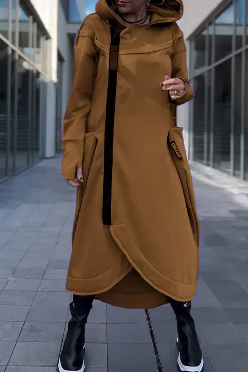 MANA™ | LANGE HOODIE MET RITSLUITING IN LICHTE EN ADEMENDE STOFFEN