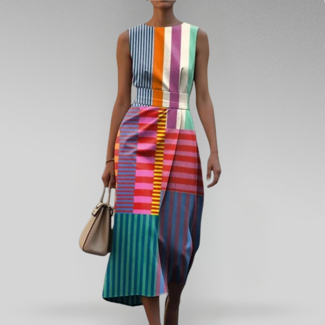 Tiffany | Mouwloze jurk met print