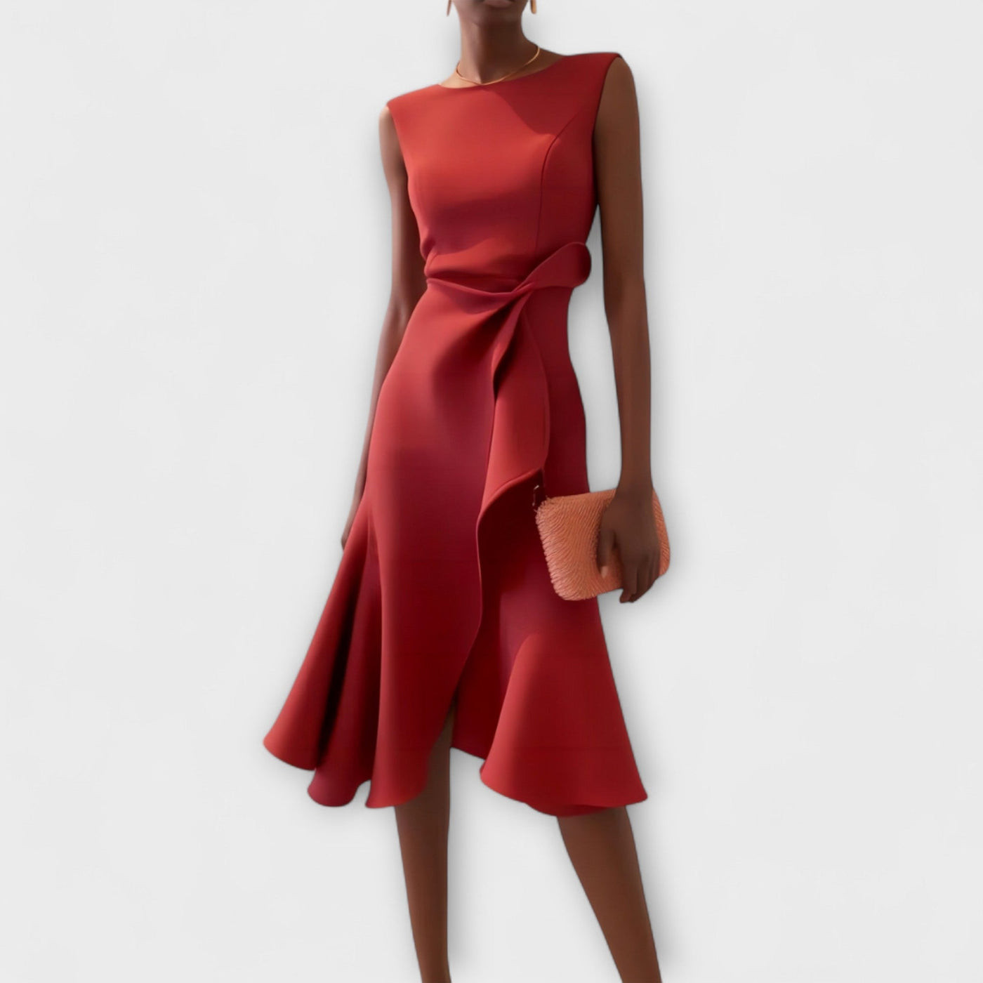 Juliette | Asymmetrische Midi Jurk met Drapering