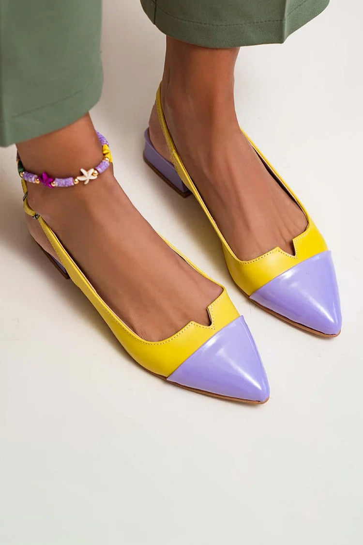 VITTORIA | Elegante ballerina's met punt en bicolore details voor een verfijnde stijl