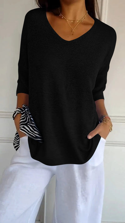 Anna® | Gebreide top met V-hals