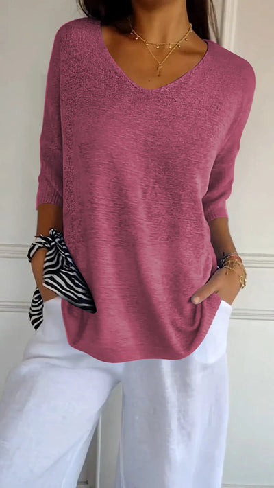 Anna® | Gebreide top met V-hals