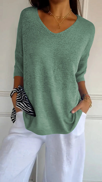 Anna® | Gebreide top met V-hals