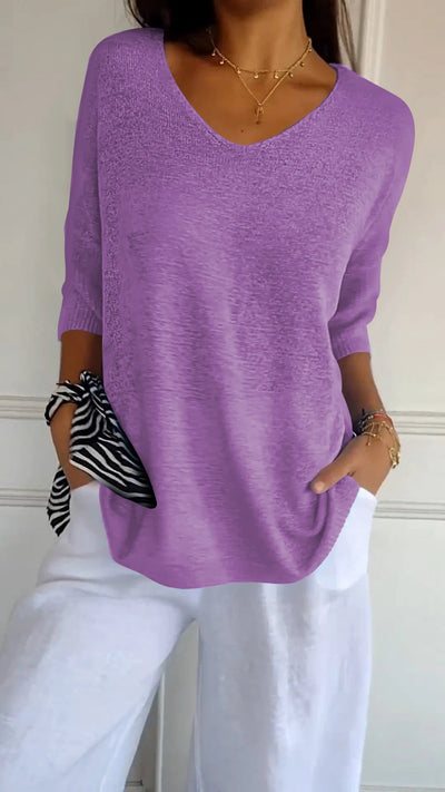 Anna® | Gebreide top met V-hals