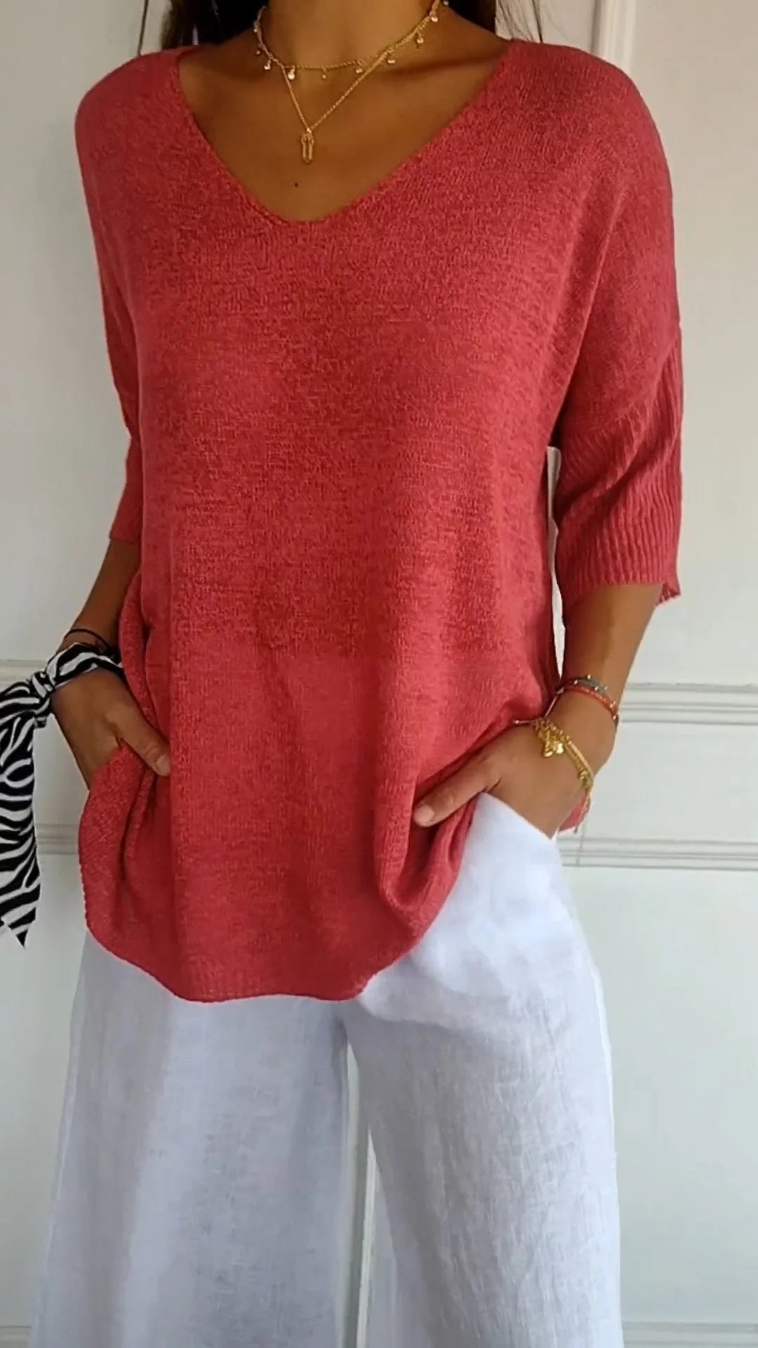 Anna® | Gebreide top met V-hals