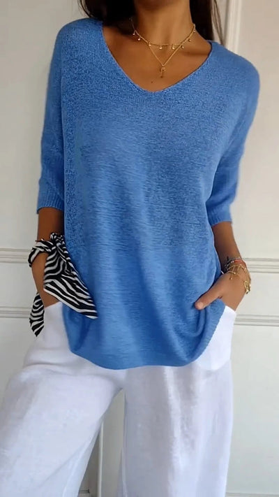 Anna® | Gebreide top met V-hals