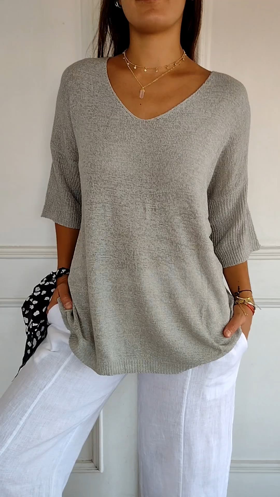 Anna® | Gebreide top met V-hals