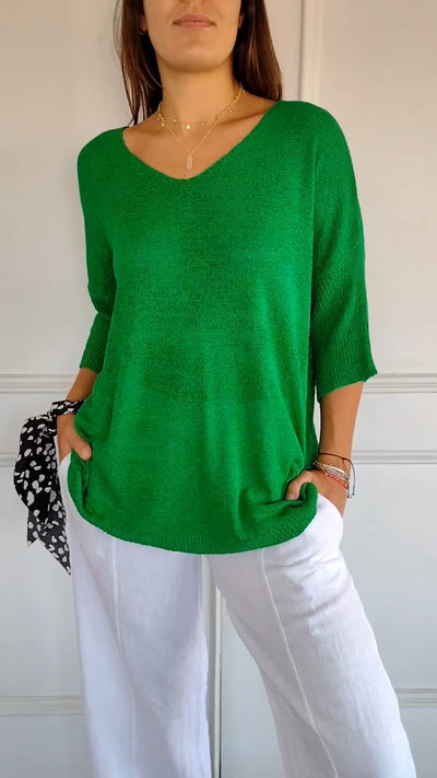 Anna® | Gebreide top met V-hals