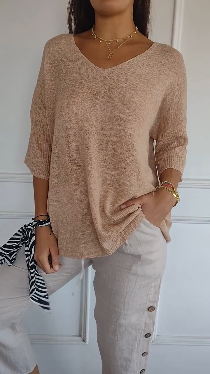 Anna® | Gebreide top met V-hals