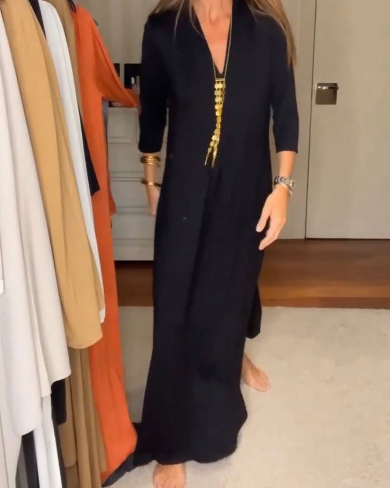 PAMELA | Casual Jurk met Tijdloze Elegantie en Vloeiende Comfort