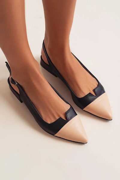 VITTORIA | Elegante ballerina's met punt en bicolore details voor een verfijnde stijl