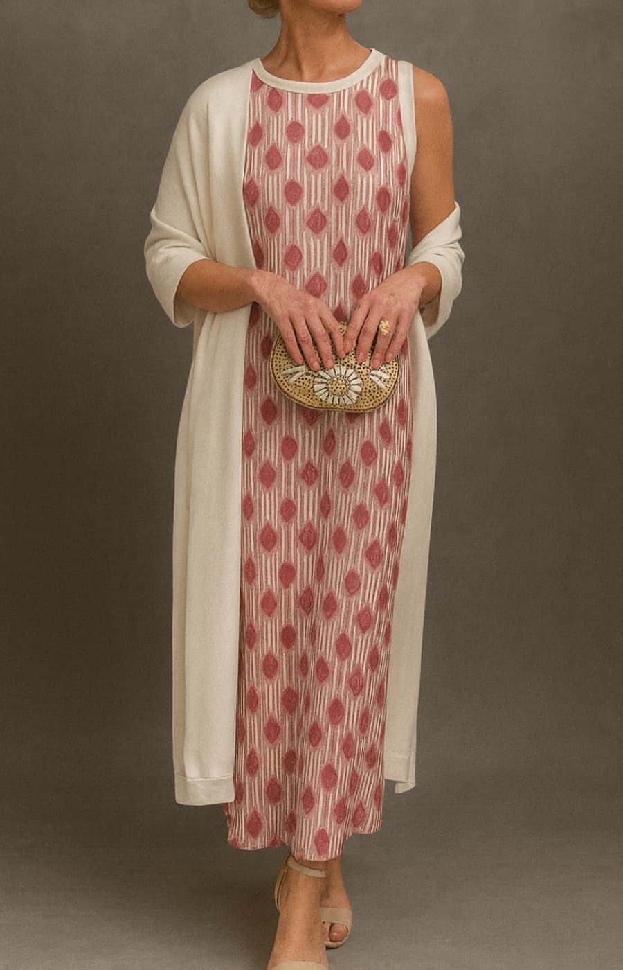 MILENA | Elegante Satijnen Jurk met Inclusief Stola en Slankmakende Lijn voor Speciale Gelegenheden