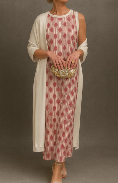 MILENA | Elegante Satijnen Jurk met Inclusief Stola en Slankmakende Lijn voor Speciale Gelegenheden