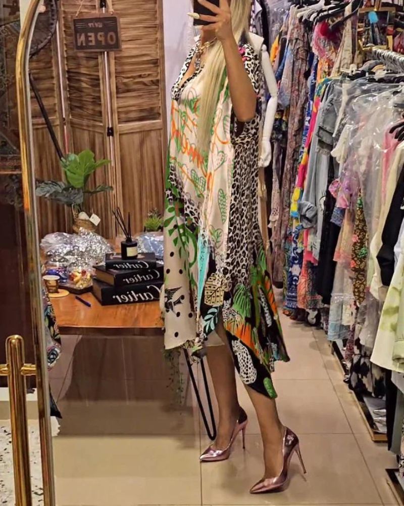 LUCIRA | Casual jurk met kleurrijke luipaardprint