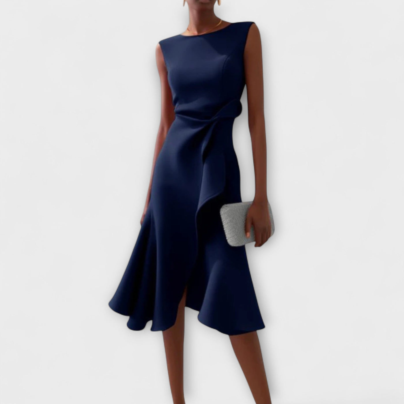 Juliette | Asymmetrische Midi Jurk met Drapering