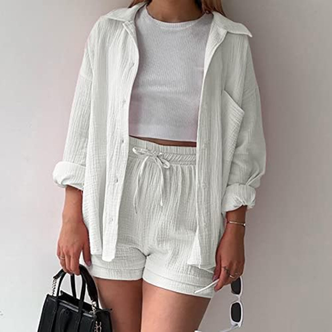 Adélie | 2-delig katoenen shirt en shortset