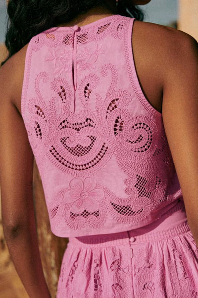 Lorena | Conjunto de encaje rosa