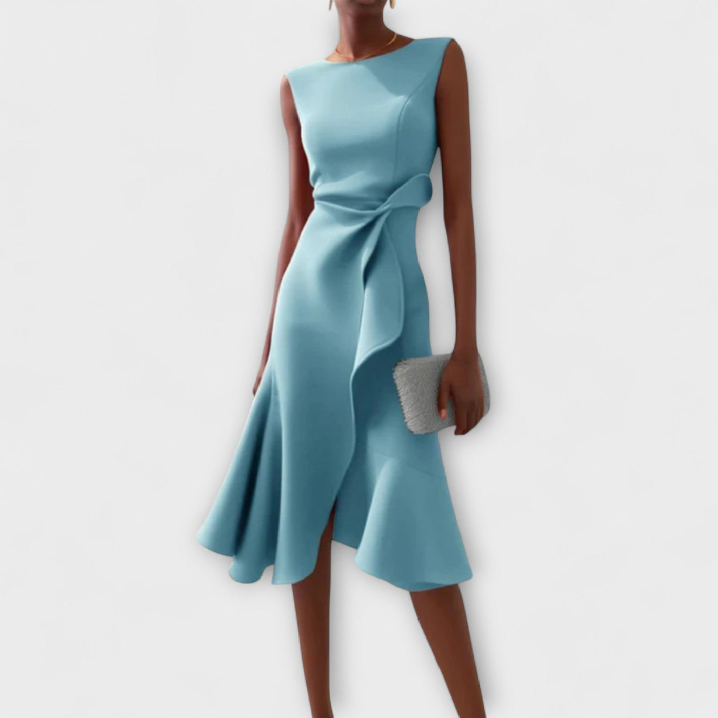 Juliette | Asymmetrische Midi Jurk met Drapering