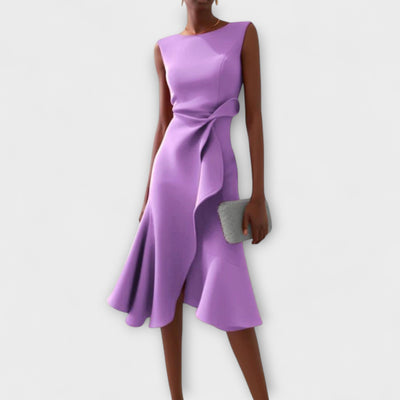 Juliette | Asymmetrische Midi Jurk met Drapering