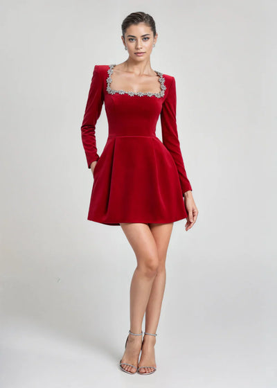 NOMI™ | Mini Jurk in Fluweel