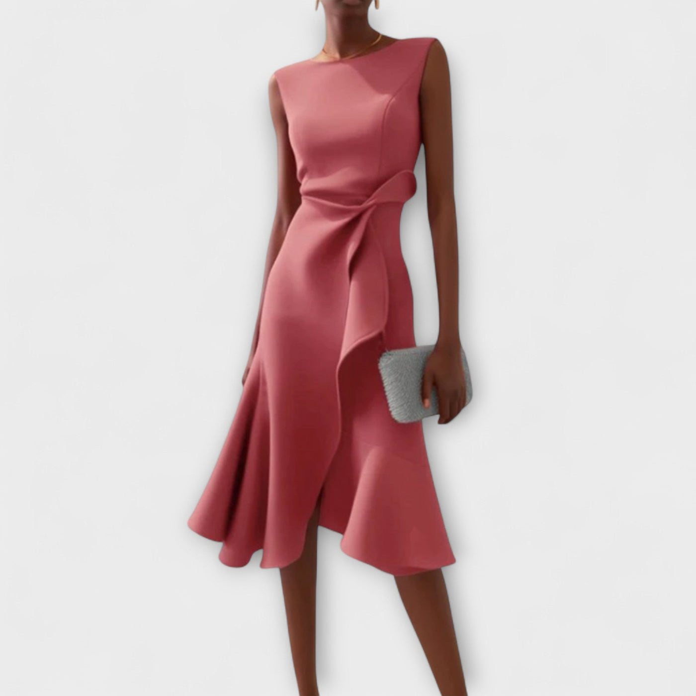 Juliette | Asymmetrische Midi Jurk met Drapering
