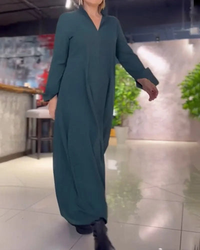 HELENA™ | LANGE WIDE JURK MET ZIJSPATSEN