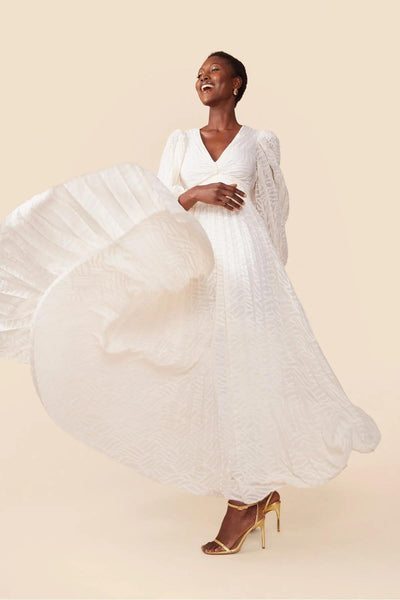 NOMI™ | Luxe Lange Jurk met Puffmouwen