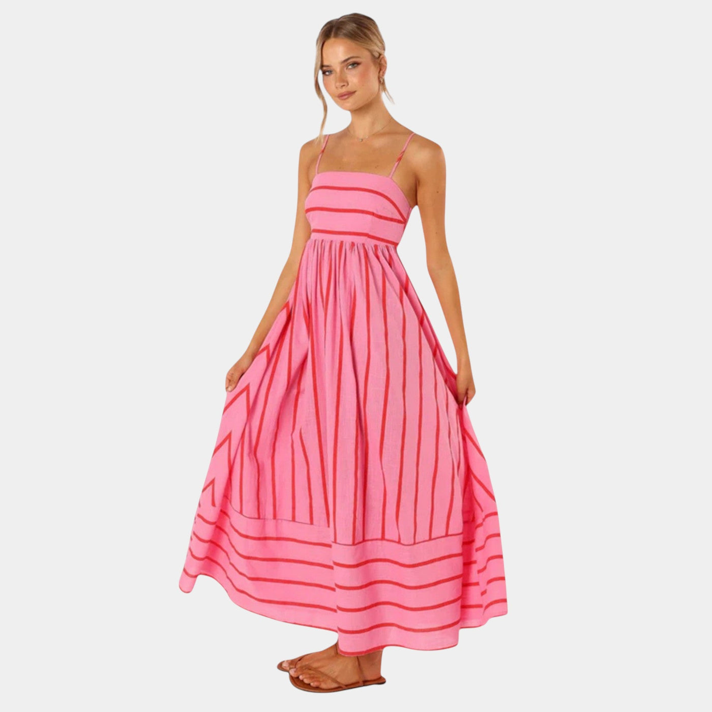 Rosa | Casual Gestreepte Jurk
