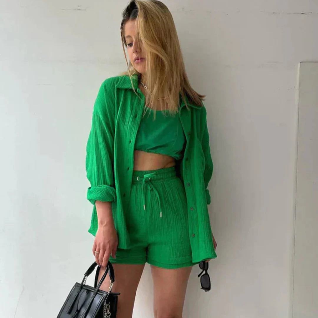 Adélie | 2-delig katoenen shirt en shortset
