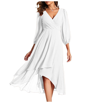 MIA | jurk met V-hals en asymmetrische zoom