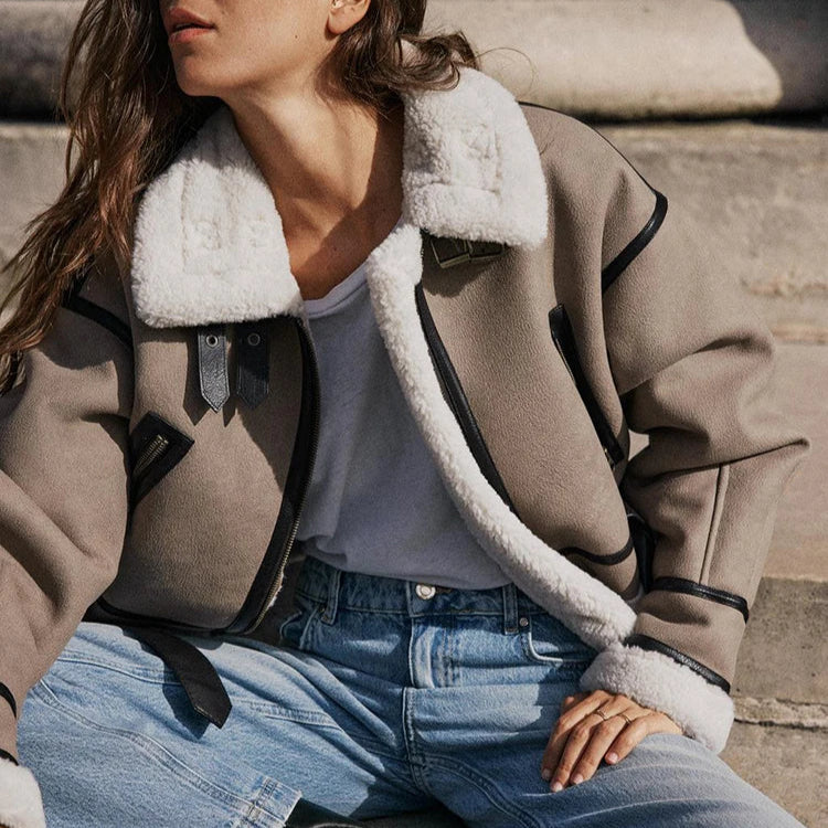 MP | Veelzijdige kaki leren jas