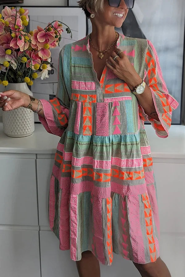 Juliane | Boho gelaagde swingjurk