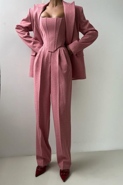 Dolce | Driedelig set met double-breasted blazer
