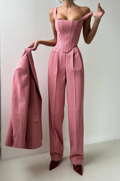Dolce | Driedelig set met double-breasted blazer