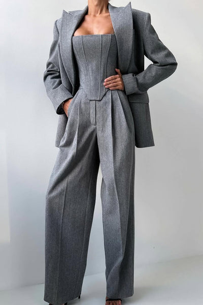 Dolce | Driedelig set met double-breasted blazer