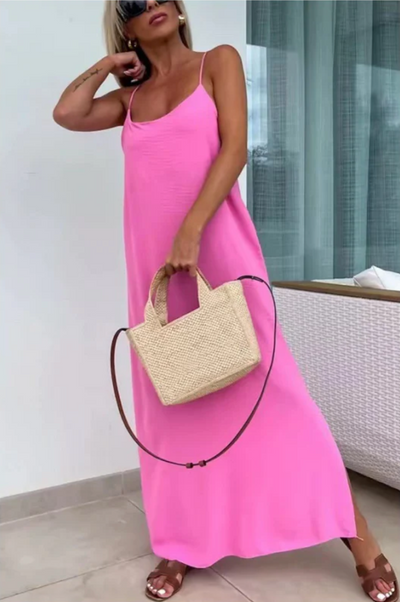 NOMI™ - Lange jurk met dunne schouderbandjes