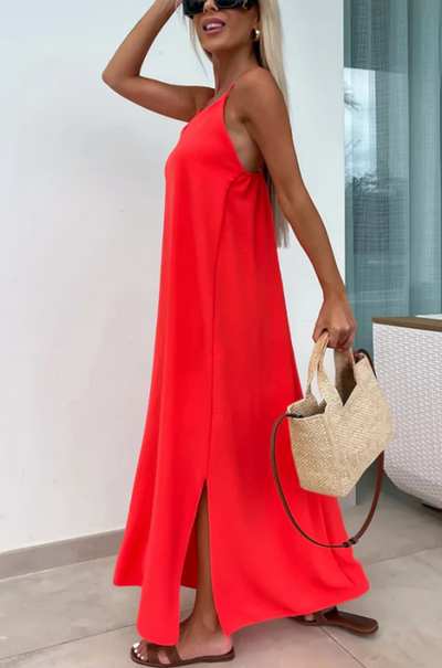 NOMI™ - Lange jurk met dunne schouderbandjes