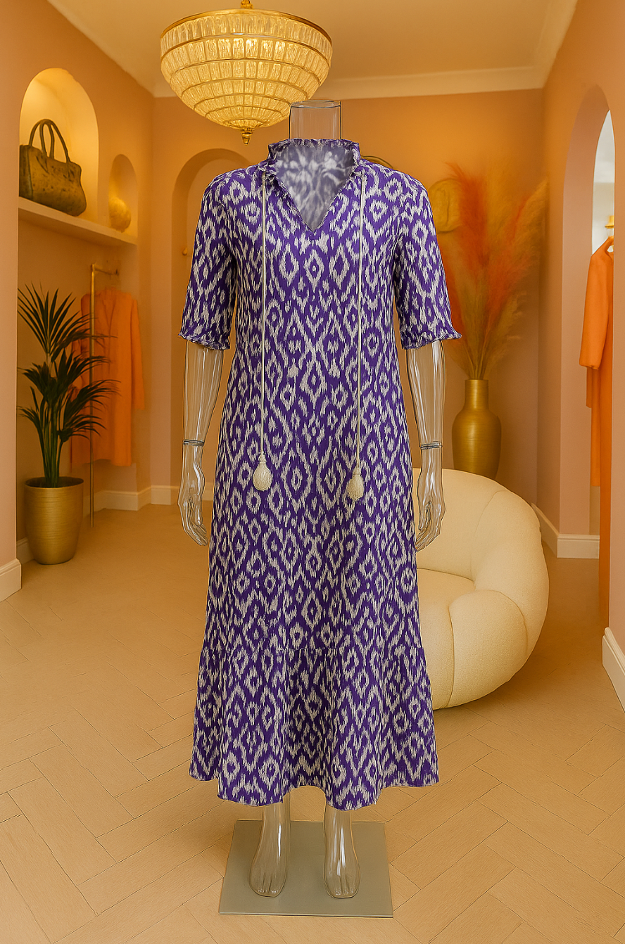 Nomi™- Zomer Boho Vintage Jurk met V-hals