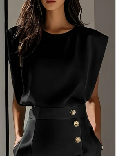 NOMI™ | Elegante Ivoor Kleding voor Dames – Zomerjurk met Gouden Knopen en Zijsplit