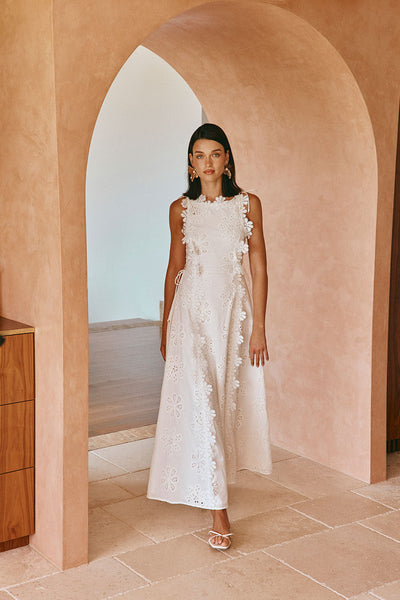 NOMI™ | Maxijurk met Borduursel – Romantisch Wit voor de Zomer en Ceremonies