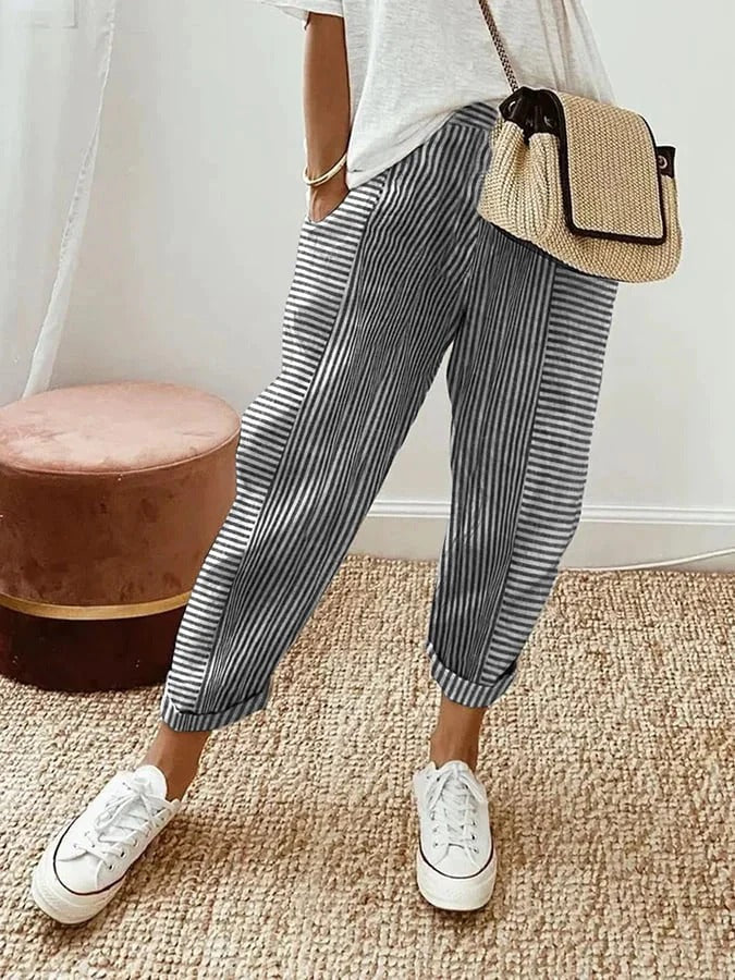 LORA™ | GESTREEPTE BROEK