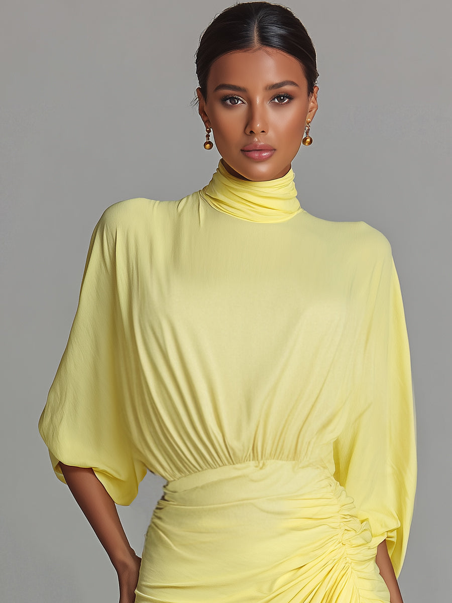 Maxi Jurk Comfortabel in Felle Gele Mix