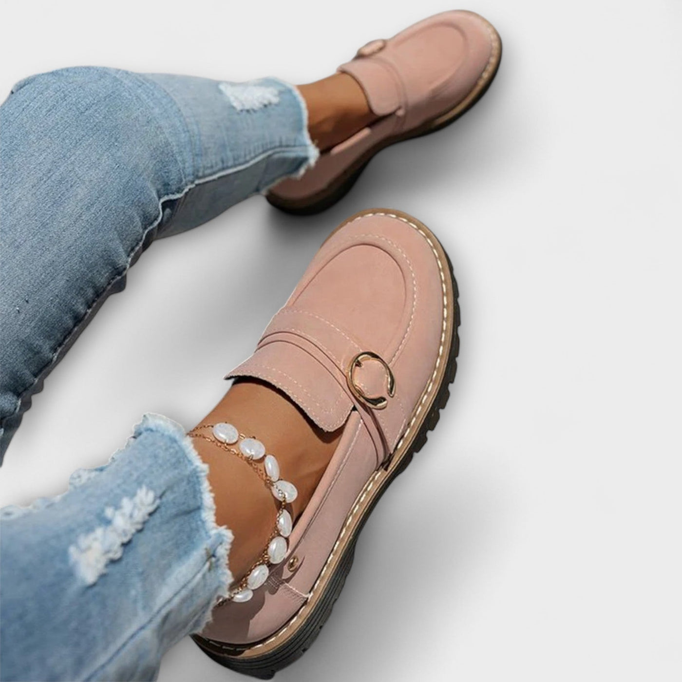 Lora – Casual Mocassins met Ronde Neus