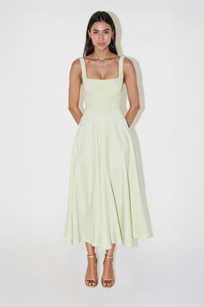 NOMI™ | Midi-jurk met vierkante halslijn