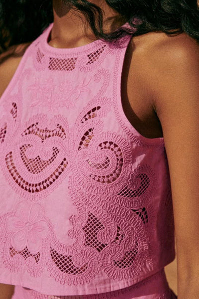 Lorena | Conjunto de encaje rosa