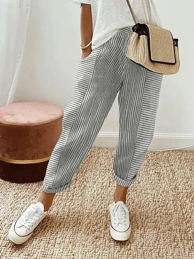 LORA™ | GESTREEPTE BROEK